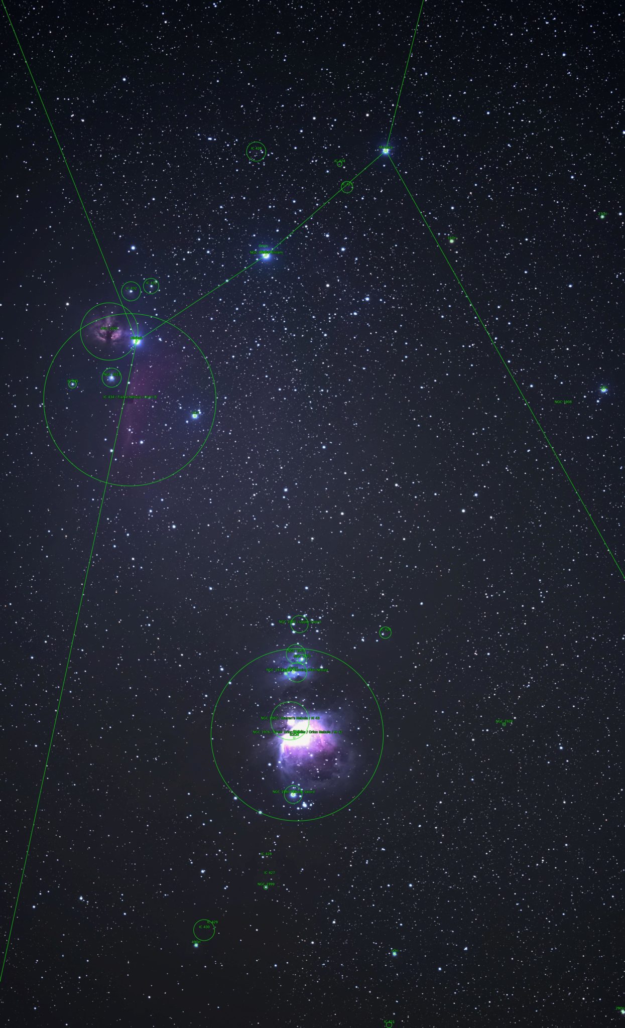 M42 et IC434 astrometry